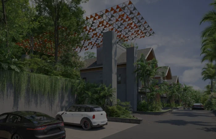 Villas for Sale in Manjeri with gated community entrance, landscaped surroundings, and modern residential design