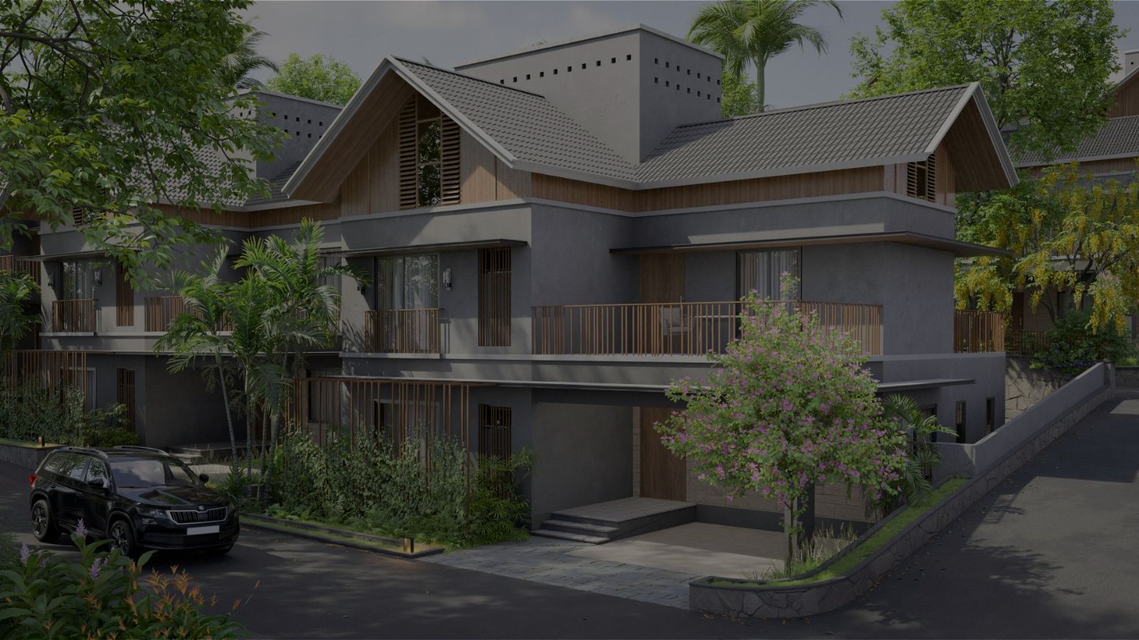 Modern best luxury villas in Malappuram with elegant Kerala-style architecture and landscaped surroundings in a premium gated community